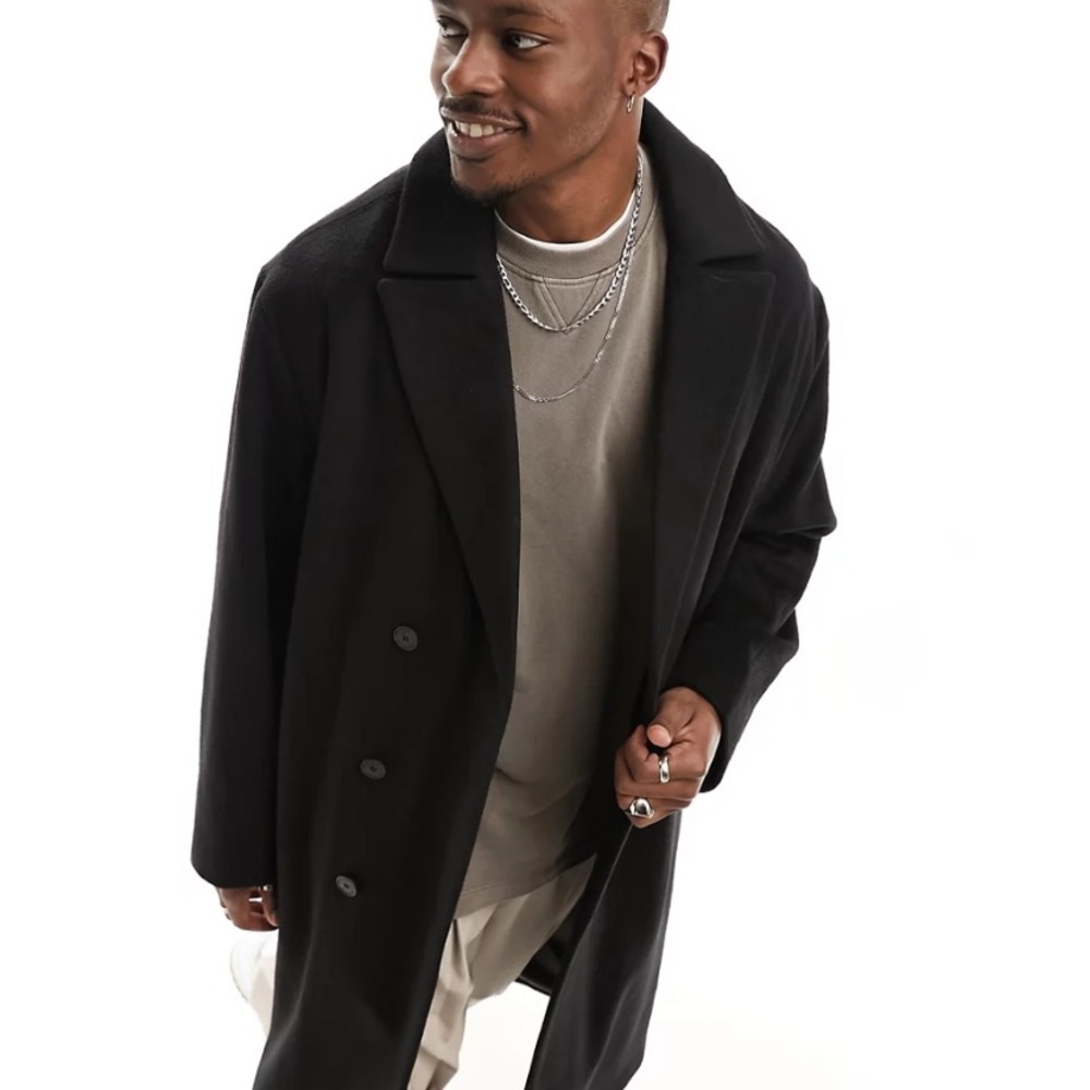 C A L V I N K L E I N Oversized Black Peacoat - image 2